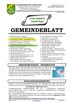 Gemeindeblatt Nr. 2/2018