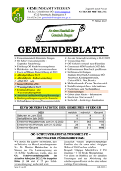 Gemeindeblatt Nr. 1/2023