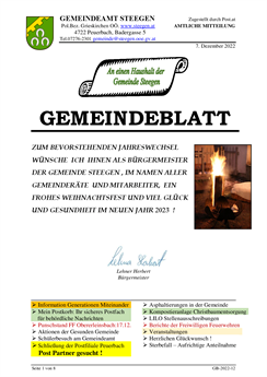 Gemeindeblatt Nr. 12/2022