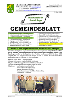 Gemeindeblatt Nr. 2/2022